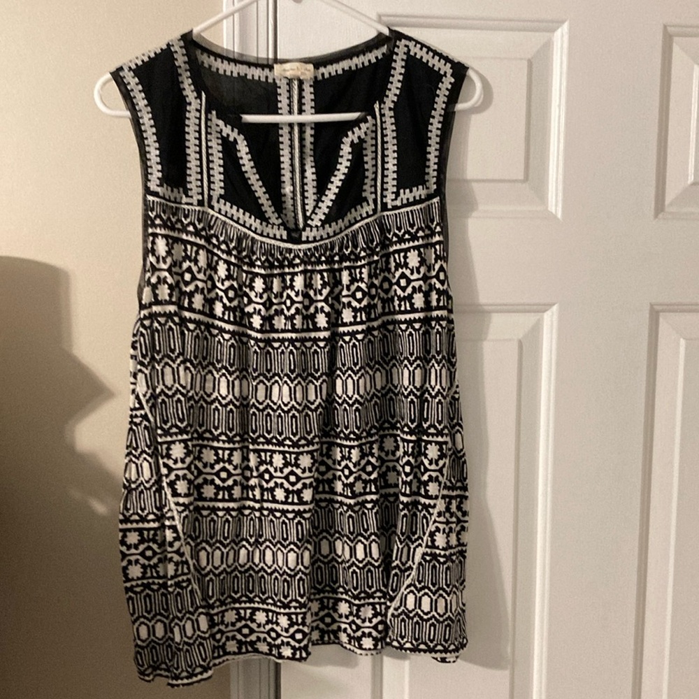 Meadow Rue Anthropologie B&W Sleeveless Size XL
